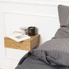 Avignon Floating Wall Mounted Square Bedside Table With 1 Drawer In Oak - Price Crash Furniture