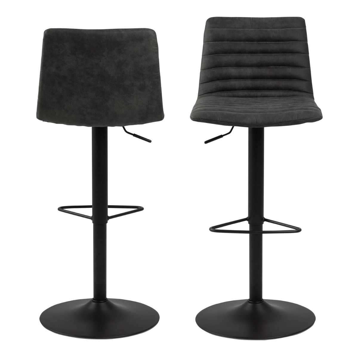 Kimmy Bar Stool In Grey Fabic Set Of 2 - Price Crash Furniture