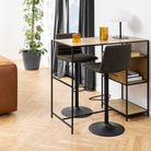 Kimmy Bar Stool In Grey Fabic Set Of 2 - Price Crash Furniture