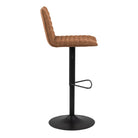 Kimmy Bar Stool With Brown Fabric In Set Of 2 - Price Crash Furniture