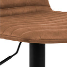 Kimmy Bar Stool With Brown Fabric In Set Of 2 - Price Crash Furniture