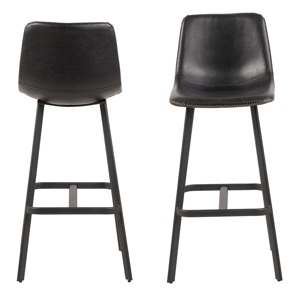 I_Oregon Bar Chair Stool In Black Set Of 2 - Price Crash Furniture