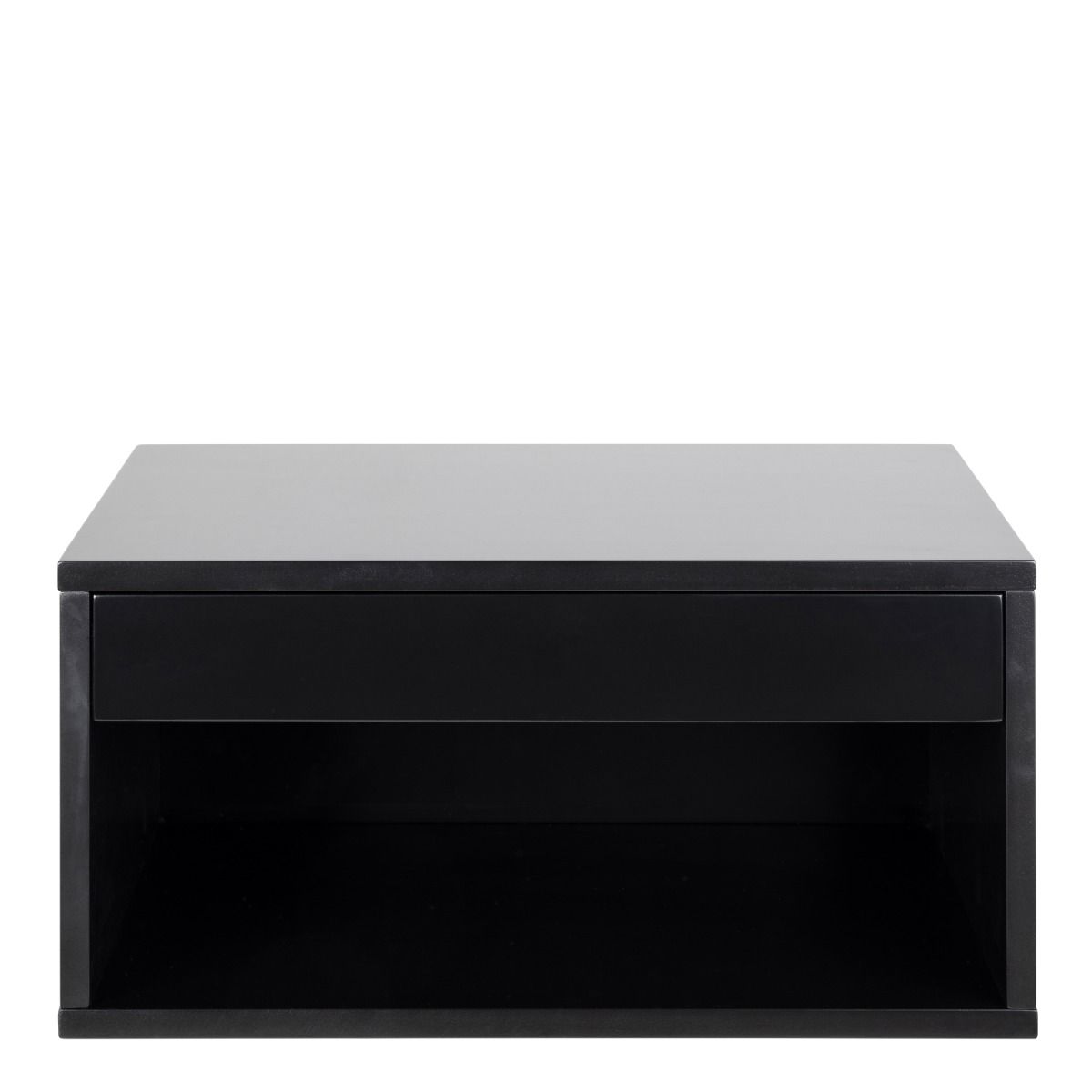 Cholet Square Bedside Table With 1 Drawer In Black - Price Crash Furniture