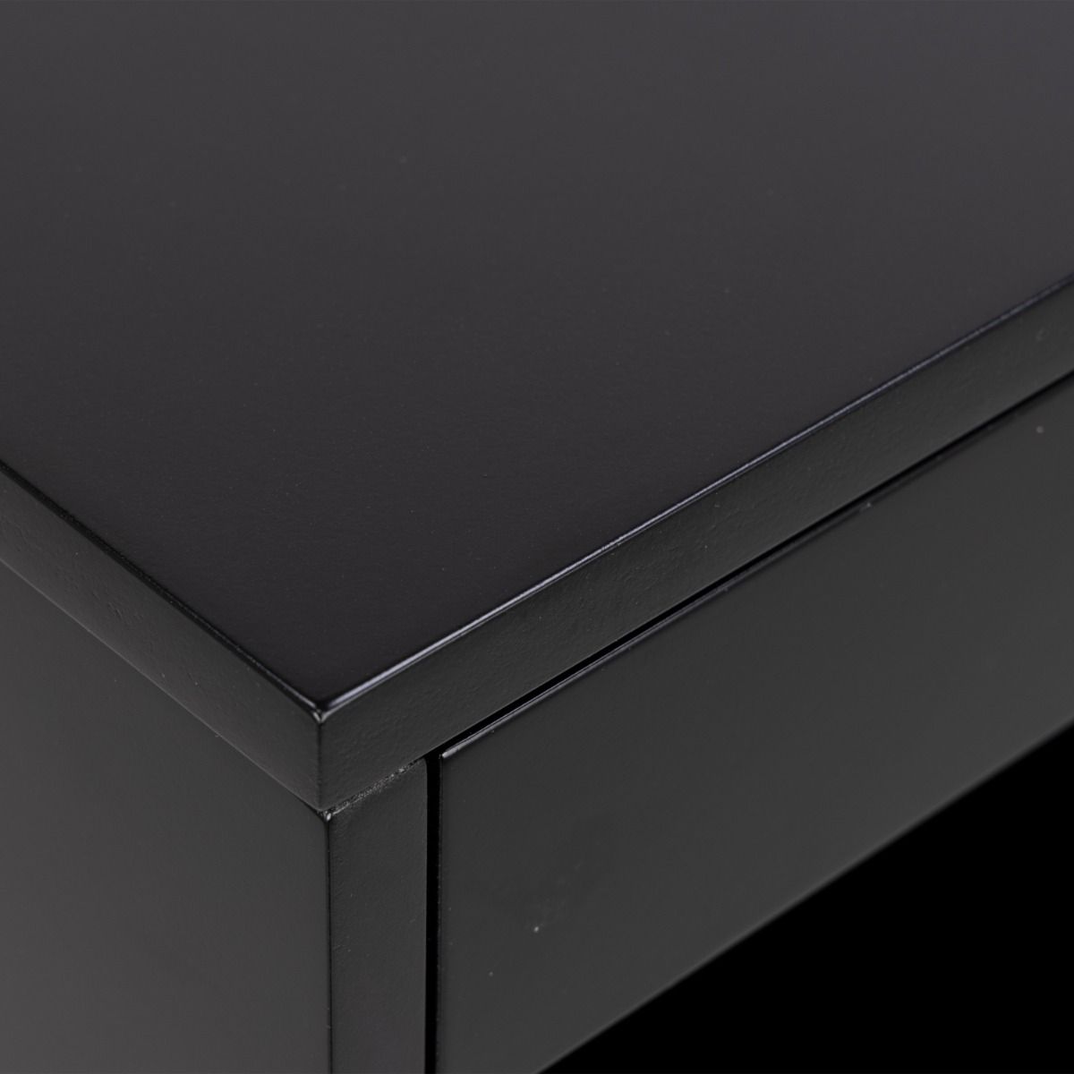 Cholet Square Bedside Table With 1 Drawer In Black - Price Crash Furniture