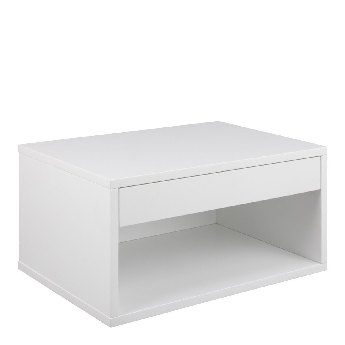 Cholet Square Bedside Table With 1 Drawer In White - Price Crash Furniture