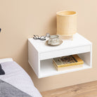 Cholet Square Bedside Table With 1 Drawer In White - Price Crash Furniture