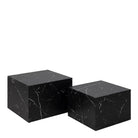 Dice Square Coffee Table Set In Black Marble Effect - Price Crash Furniture