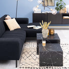 Dice Square Coffee Table Set In Black Marble Effect - Price Crash Furniture