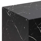 Dice Square Coffee Table Set In Black Marble Effect - Price Crash Furniture