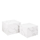 Dice Square Coffee Table Set In White Marble Effect - Price Crash Furniture