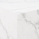 Dice Square Coffee Table Set In White Marble Effect - Price Crash Furniture