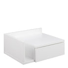 Avignon Floating Square Bedside Table With 1 Drawer & Small Shelf In White - Price Crash Furniture