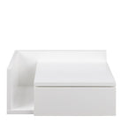 Avignon Floating Square Bedside Table With 1 Drawer & Small Shelf In White - Price Crash Furniture