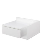 Avignon Floating Square Bedside Table With 1 Drawer & Small Shelf In White - Price Crash Furniture