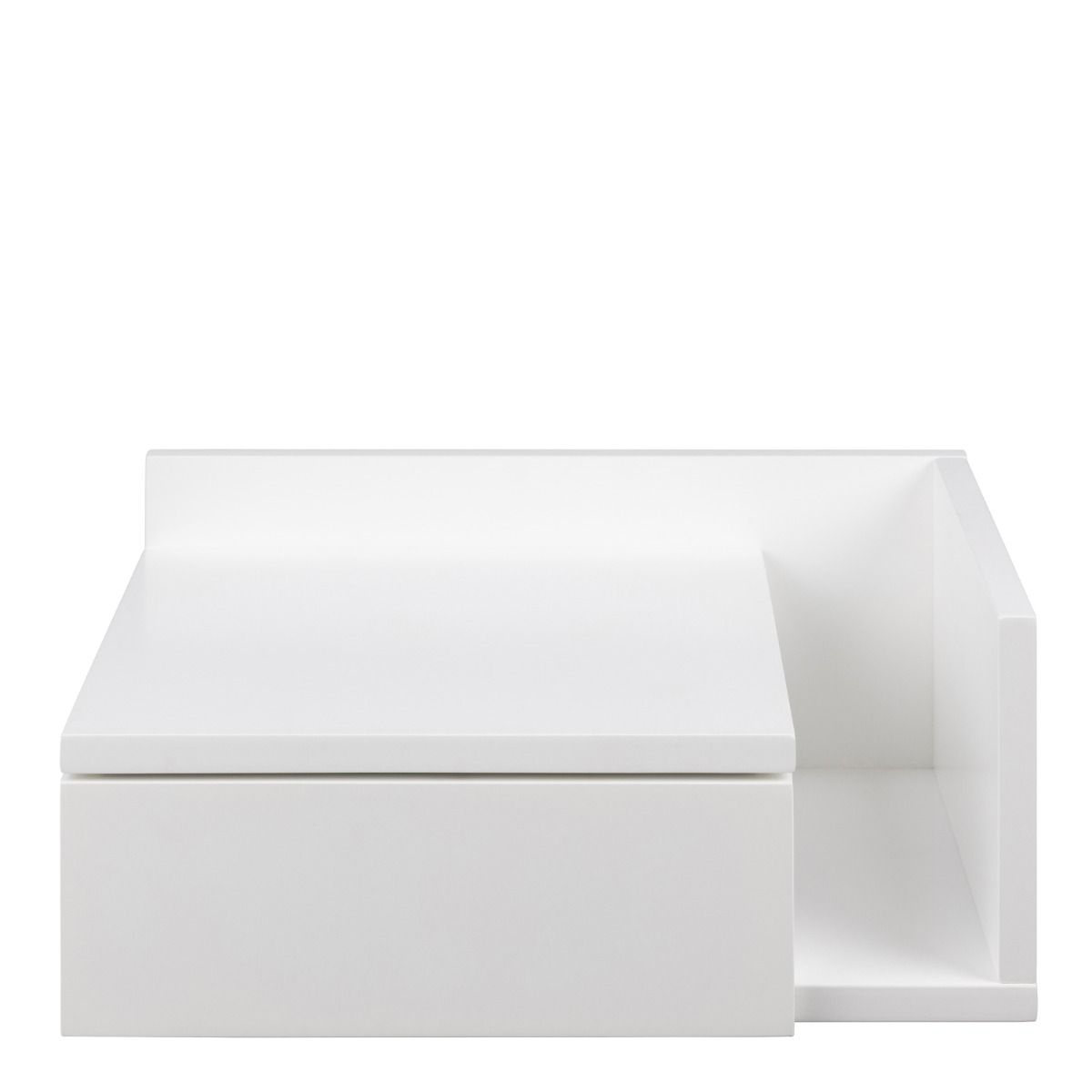 Avignon Floating Square Bedside Table With 1 Drawer & Small Shelf In White - Price Crash Furniture