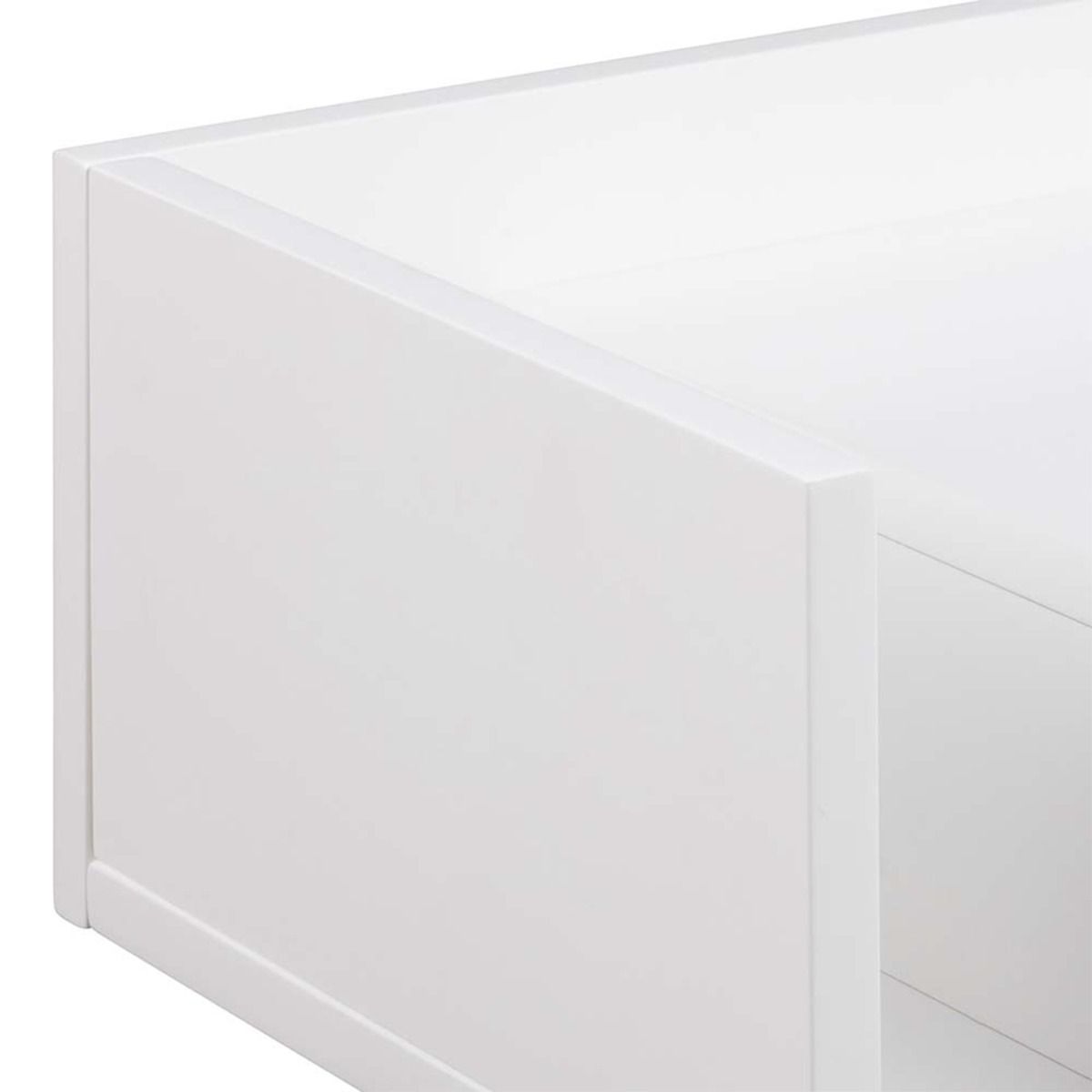 Avignon Floating Square Bedside Table With 1 Drawer & Small Shelf In White - Price Crash Furniture