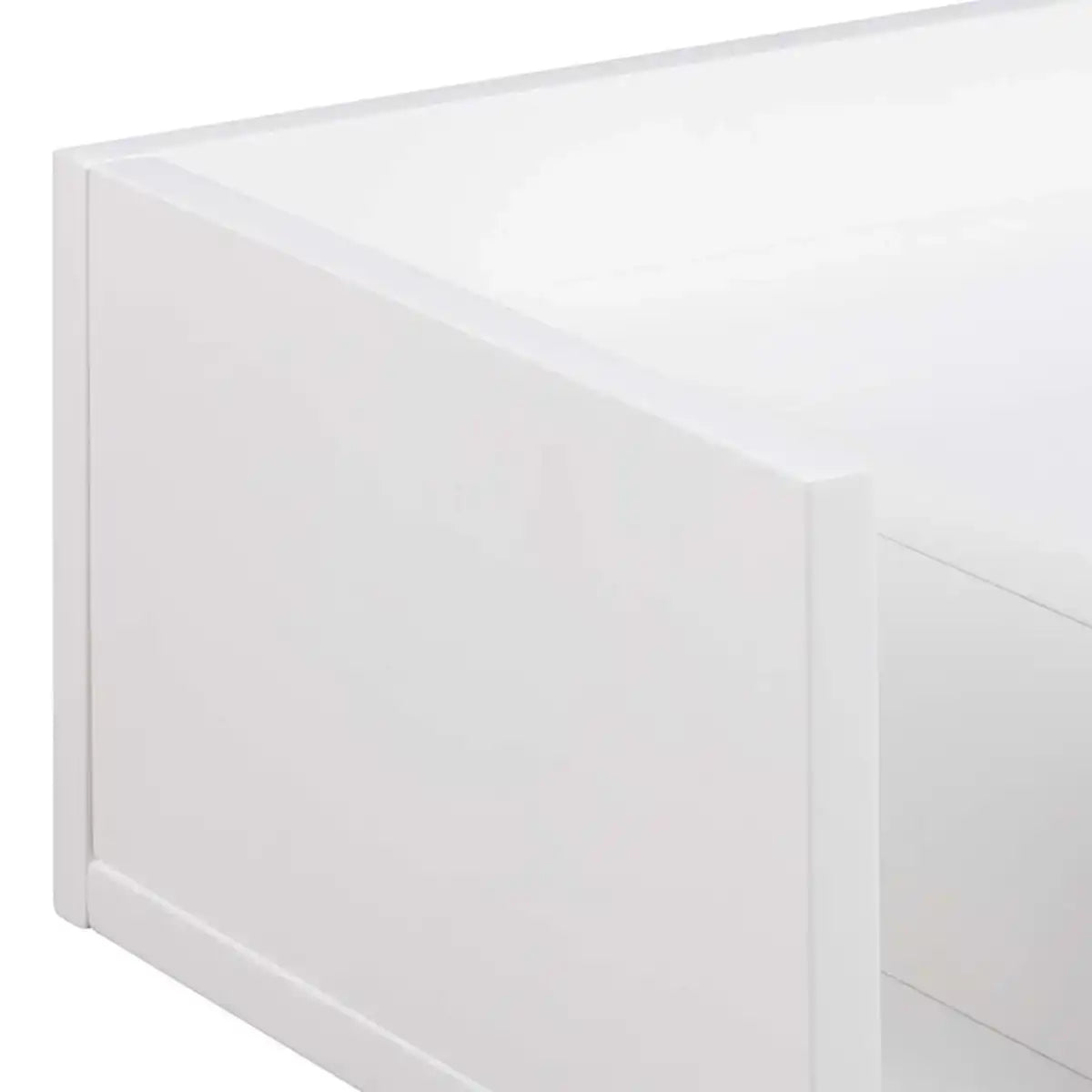 Avignon Floating Square Bedside Table With 1 Drawer & Small Shelf In White - Price Crash Furniture