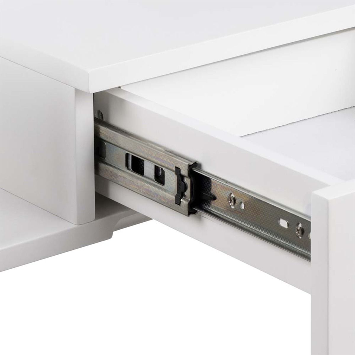 Avignon Floating Square Bedside Table With 1 Drawer & Small Shelf In White - Price Crash Furniture