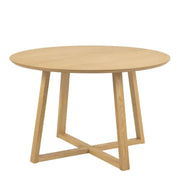 Malika 120cm Round Dining Table In Oak - Price Crash Furniture