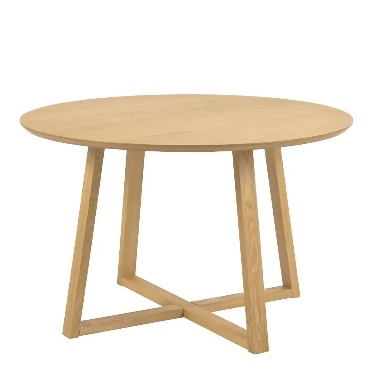 Malika 120cm Round Dining Table In Oak - Price Crash Furniture