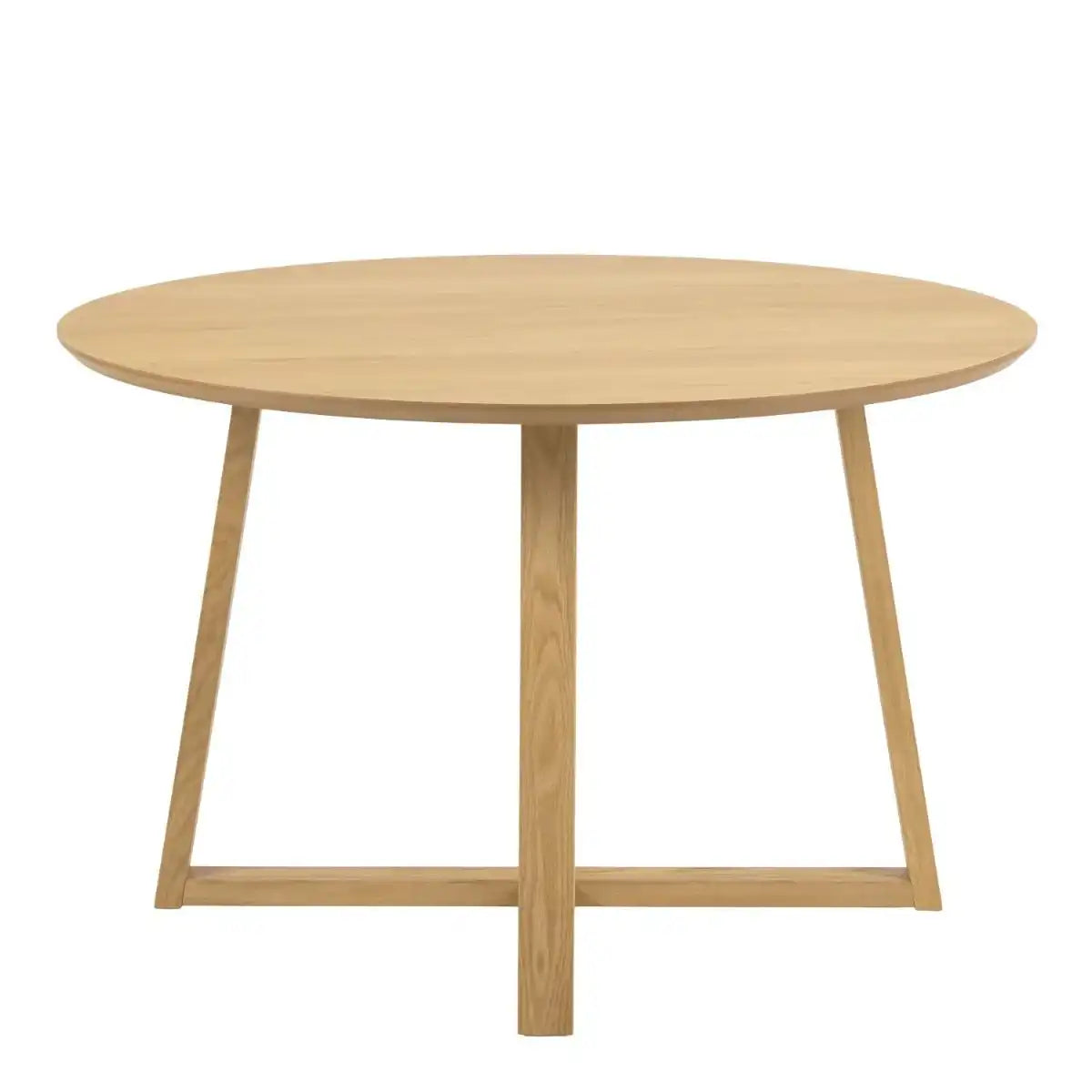 Malika 120cm Round Dining Table In Oak - Price Crash Furniture