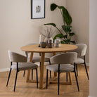 Malika Round Dining Table In Oak - Price Crash Furniture