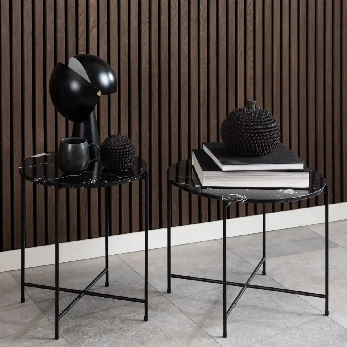 Avila Small Side Table With Black Marble Effect - Price Crash Furniture