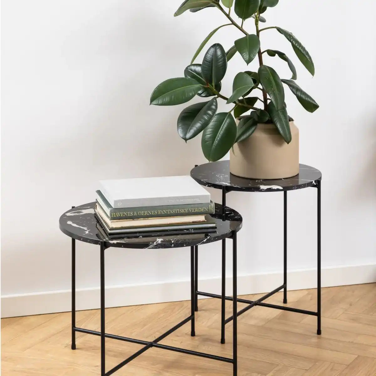 Avila Small Side Table With Black Marble Effect - Price Crash Furniture