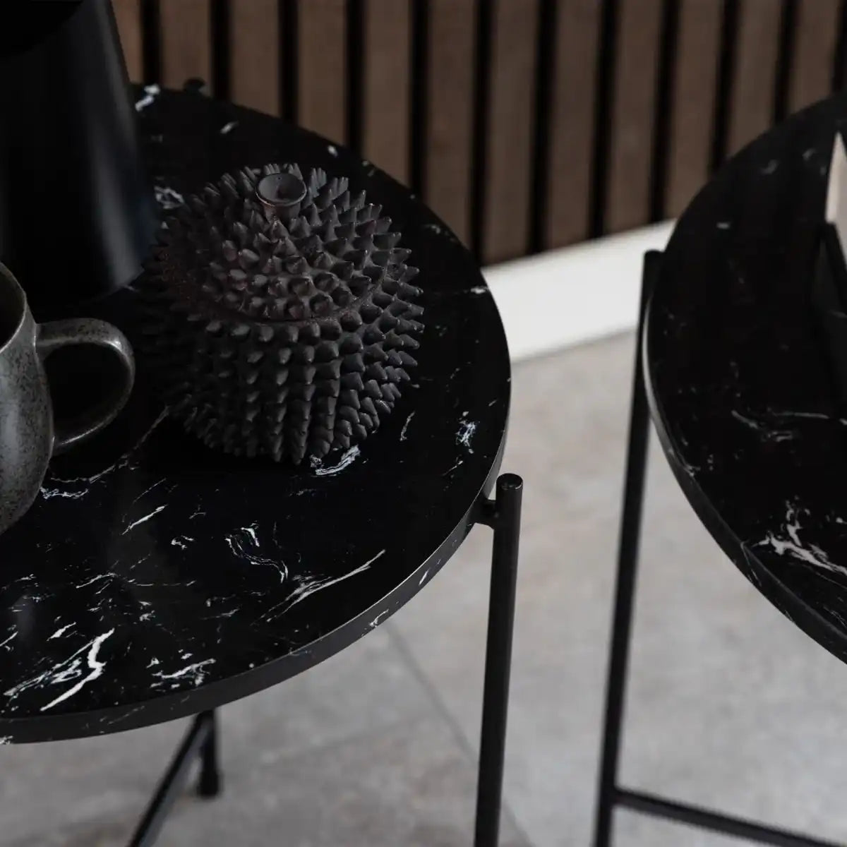 Avila Small Side Table With Black Marble Effect - Price Crash Furniture