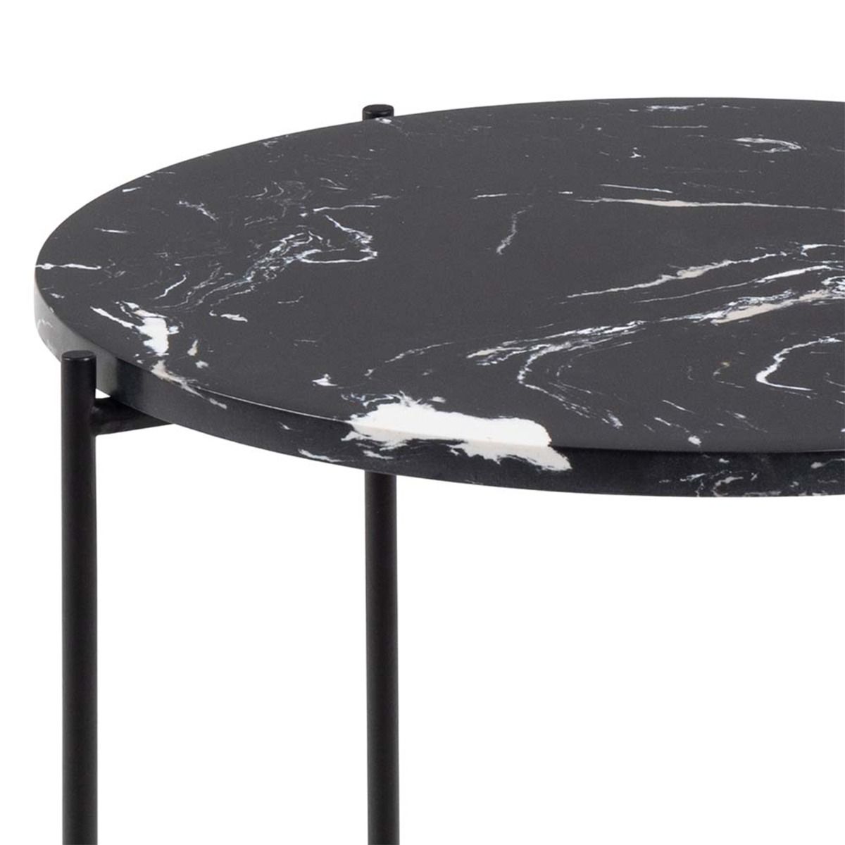 Avila Side Table With Black Marble Effect - Price Crash Furniture