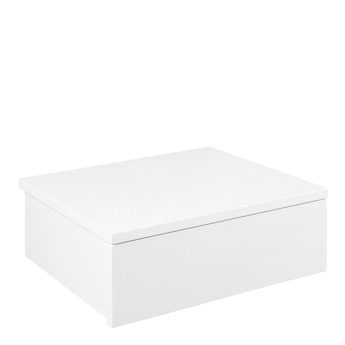 Avignon Floating Wall Mounted Square Bedside Table With 1 Drawer In White - Price Crash Furniture