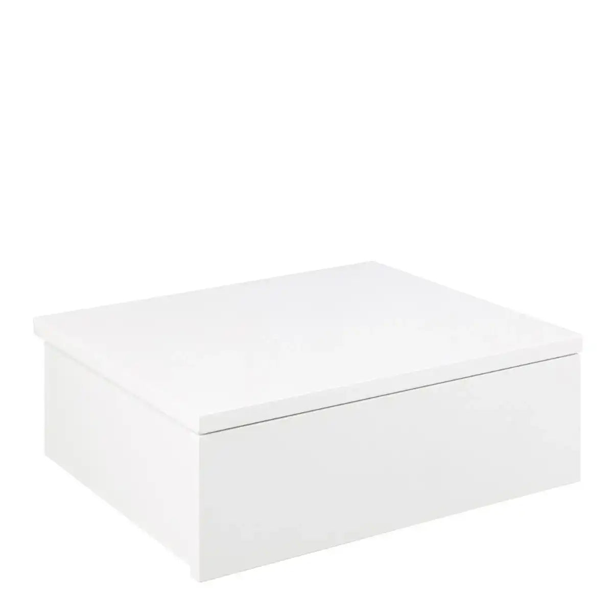 Avignon Floating Wall Mounted Square Bedside Table With 1 Drawer In White - Price Crash Furniture