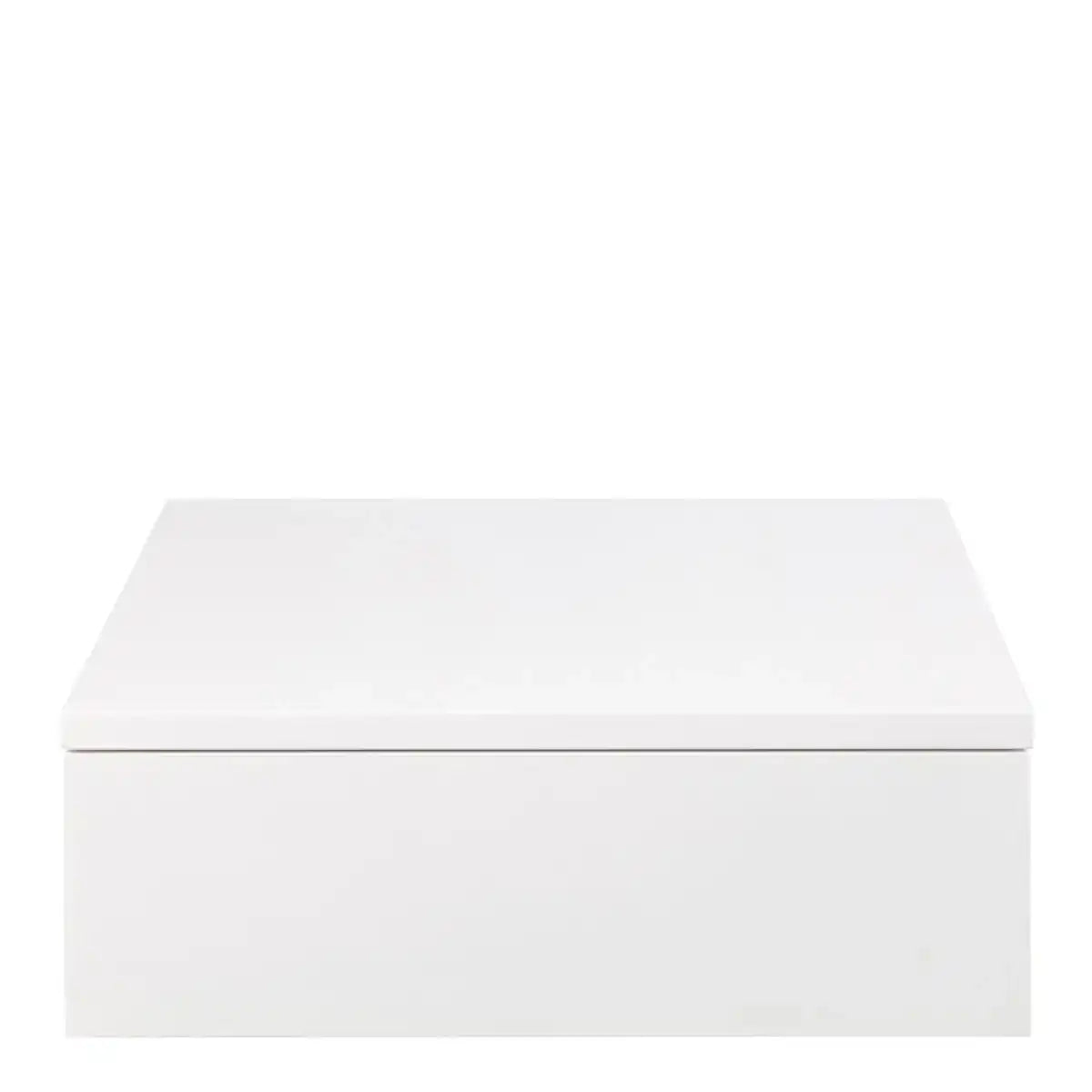 Avignon Floating Wall Mounted Square Bedside Table With 1 Drawer In White - Price Crash Furniture