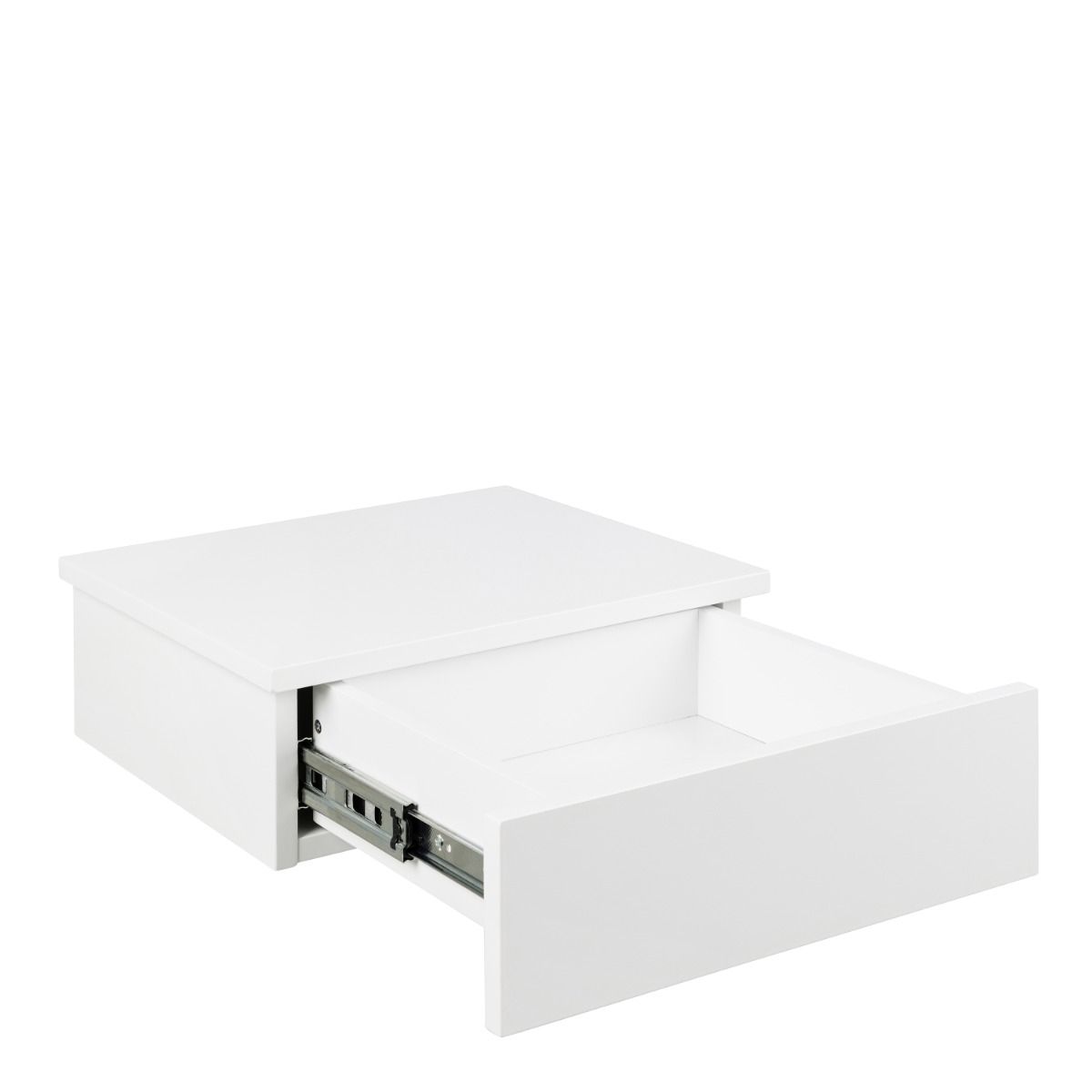 Avignon Floating Wall Mounted Square Bedside Table With 1 Drawer In White - Price Crash Furniture