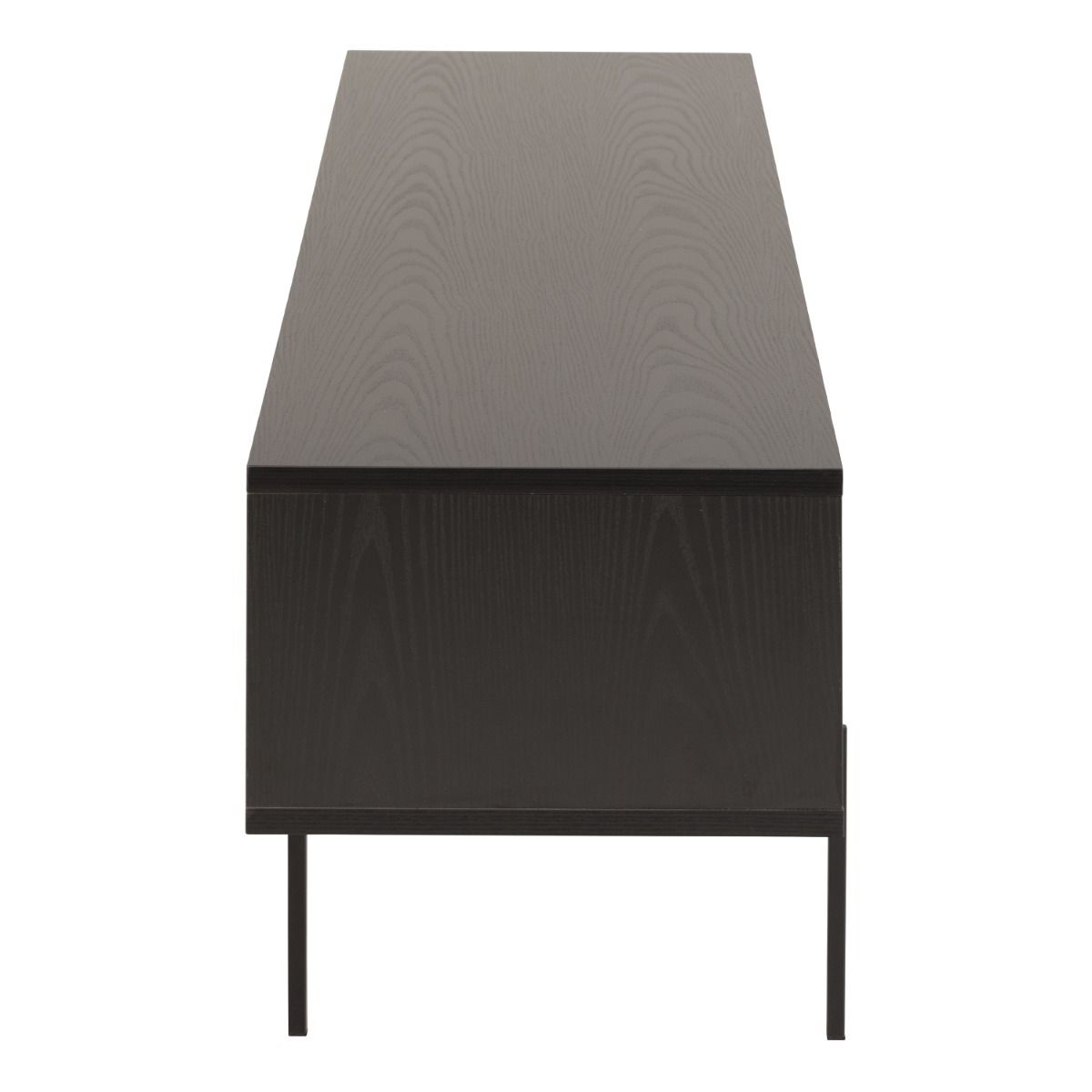 Angus 180cm Wide TV Cabinet Unit In Black Ash Melamine - Price Crash Furniture