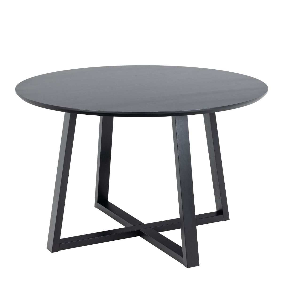 Malika 4 Seat Round Dining Table In Black - Price Crash Furniture