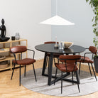 Malika 4 Seat Round Dining Table In Black - Price Crash Furniture