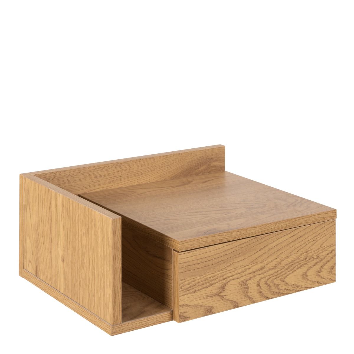 Ashlan Floating Wall Mounted Square Bedside Table With 1 Drawer In Oak - Price Crash Furniture