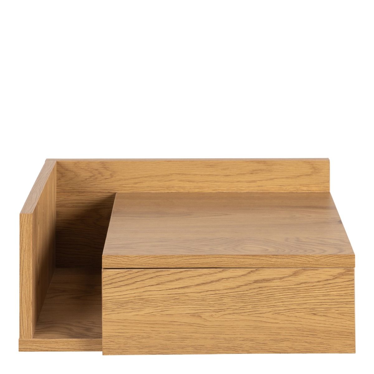 Ashlan Floating Wall Mounted Square Bedside Table With 1 Drawer In Oak - Price Crash Furniture