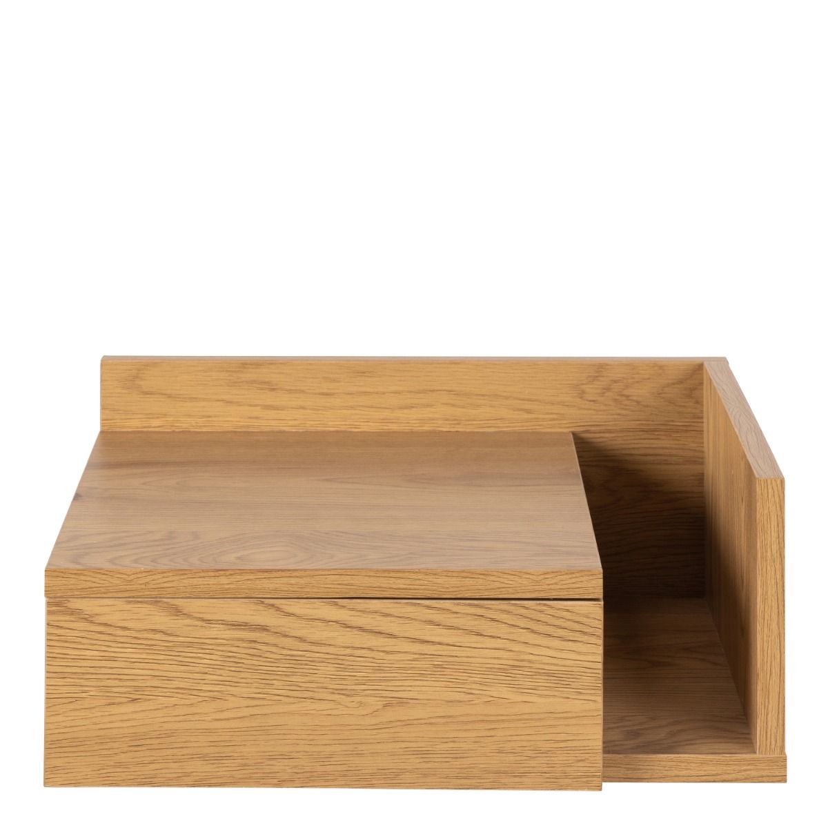 Ashlan Floating Wall Mounted Square Bedside Table With 1 Drawer In Oak - Price Crash Furniture