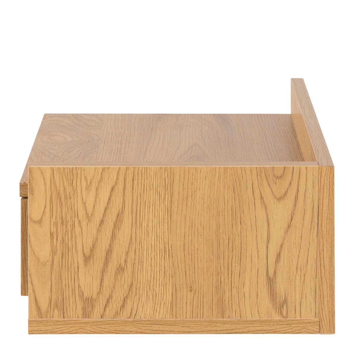 Ashlan Floating Wall Mounted Square Bedside Table With 1 Drawer In Oak - Price Crash Furniture