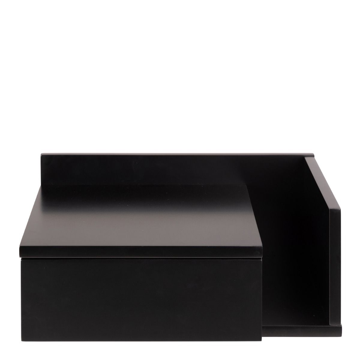 Ashlan Floating Wall Mounted 1 Drawer Bedside Table In Black - Price Crash Furniture