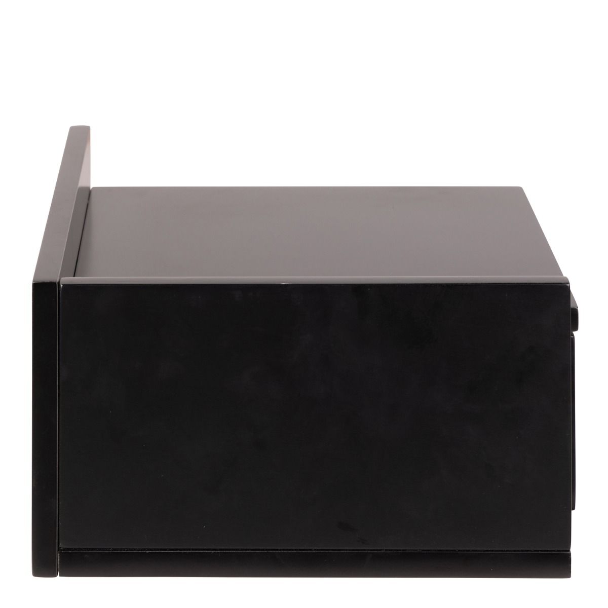 Ashlan Floating Wall Mounted 1 Drawer Bedside Table In Black - Price Crash Furniture