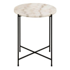 Avila Small Side Table With White Marble Effect - Price Crash Furniture