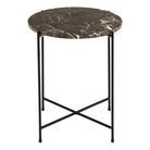 Avila Small Side Table With Brown Marble Effect - Price Crash Furniture