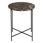 Avila Small Side Table With Brown Marble Effect - Price Crash Furniture
