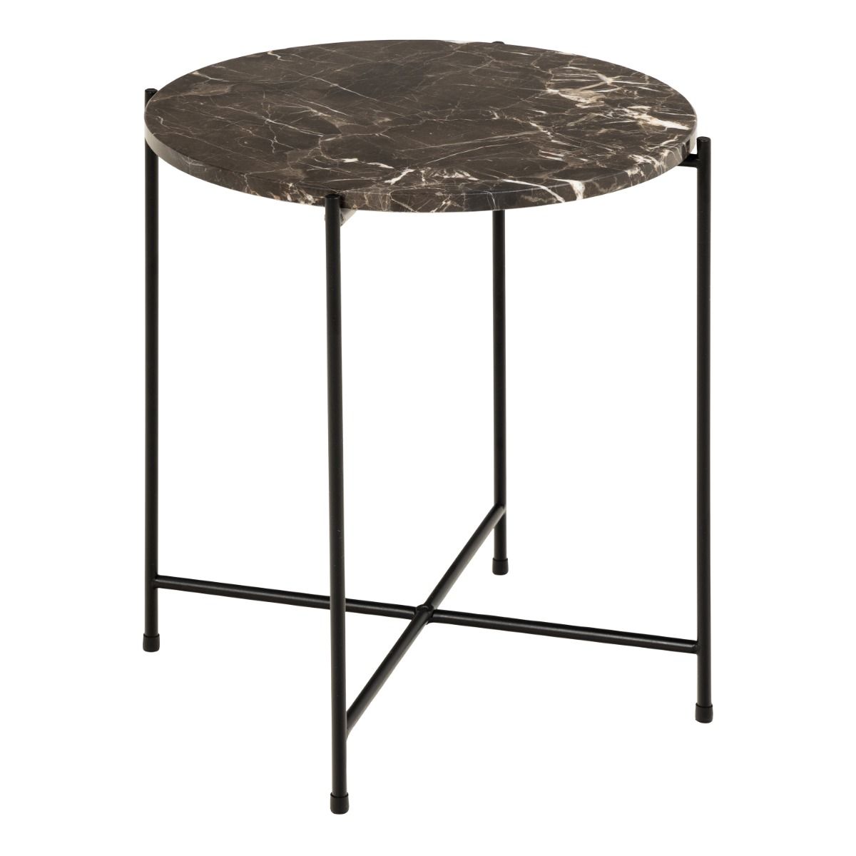 Avila Small Side Table With Brown Marble Effect - Price Crash Furniture