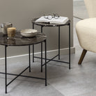 Avila Small Side Table With Brown Marble Effect - Price Crash Furniture