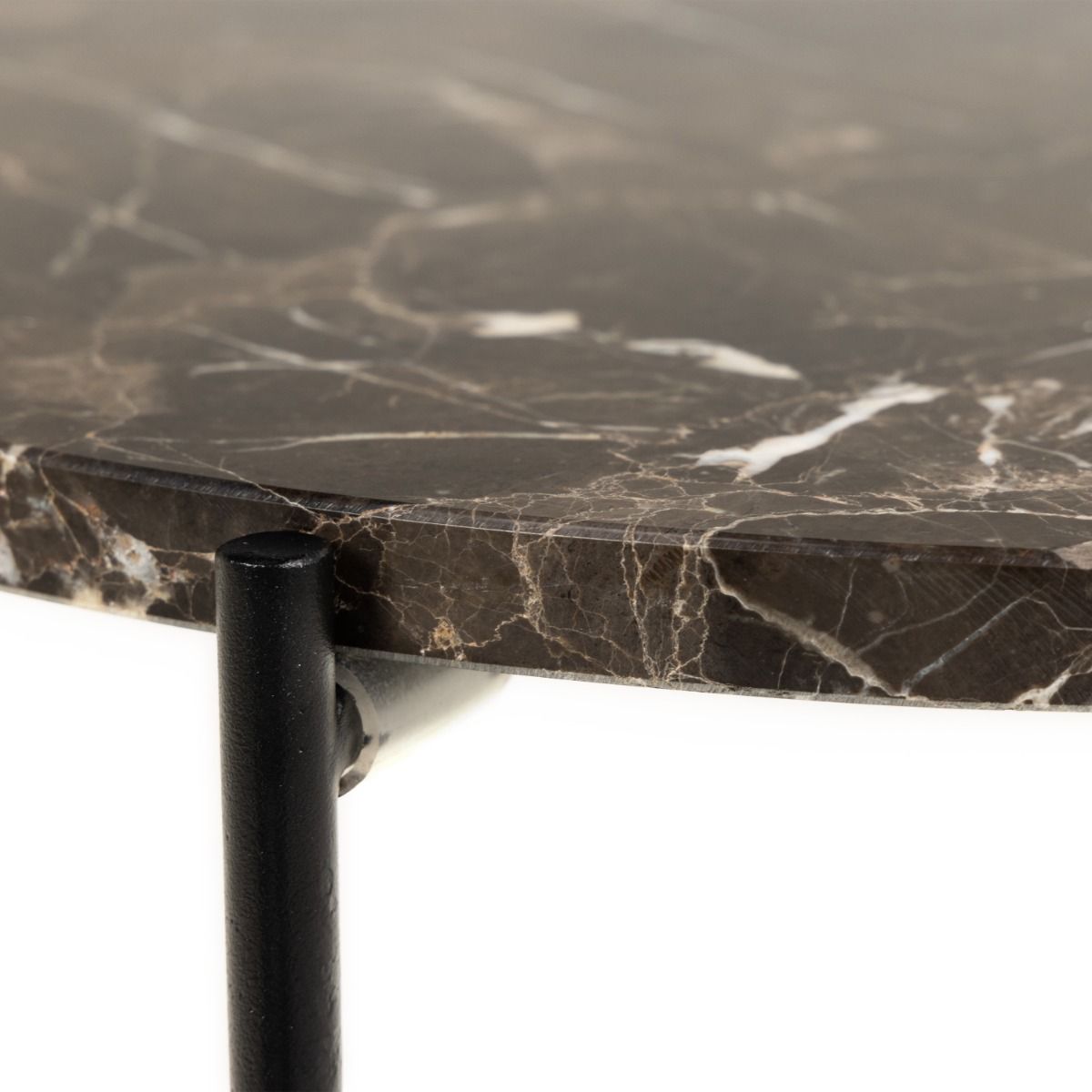 Avila Small Side Table With Brown Marble Effect - Price Crash Furniture