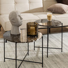 Avila Large Side Table With Brown Marble Effect - Price Crash Furniture